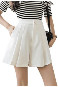 Thumbnail for Women's Pleated High Waist Shorts -, Shorts , Drestiny , Australia, Black, Canada, FR, L, Light Blue, M, S, Shorts, United Kingdom, United States, White, XL , Drestiny , www.shopdrestiny.com